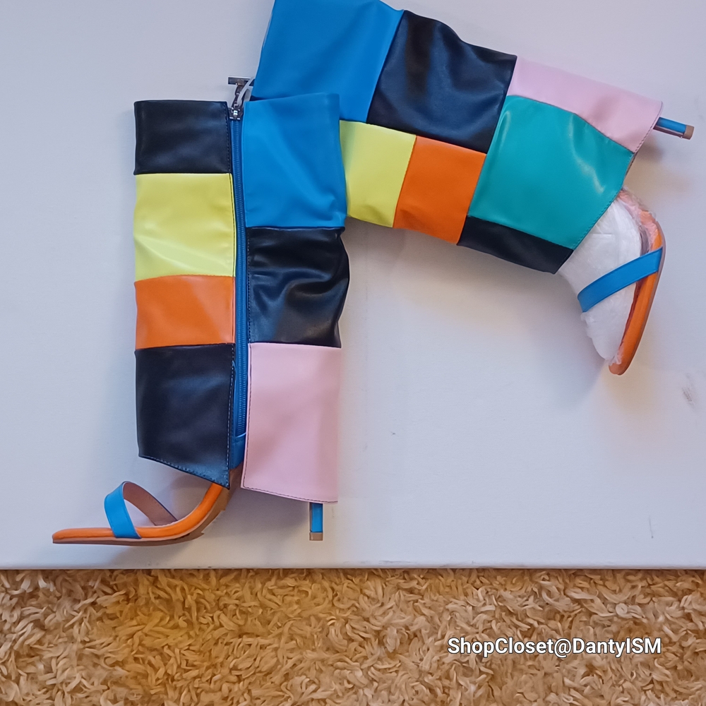 Cape Robbin Parrish Multi-Color Block Heeled Boots